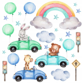 Samolepky na auto na stenu zvieratká 50x100cm AD6